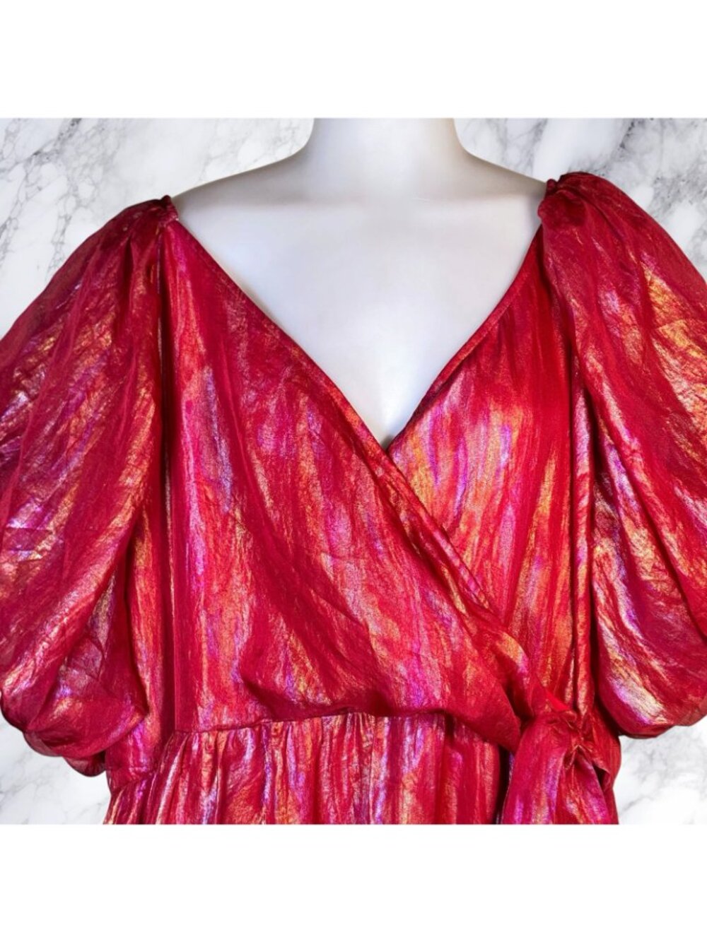 Jessakae Pixie Dress Plus Size in Red Holographic Oil Spill - Picture 8 of 12
